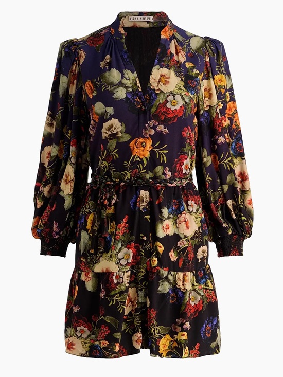 Alice + Olivia Dresses & Skirts - ALICE + OLIVIA Antonette Floral Balloon-Sleeve Minidress size 10 NWT